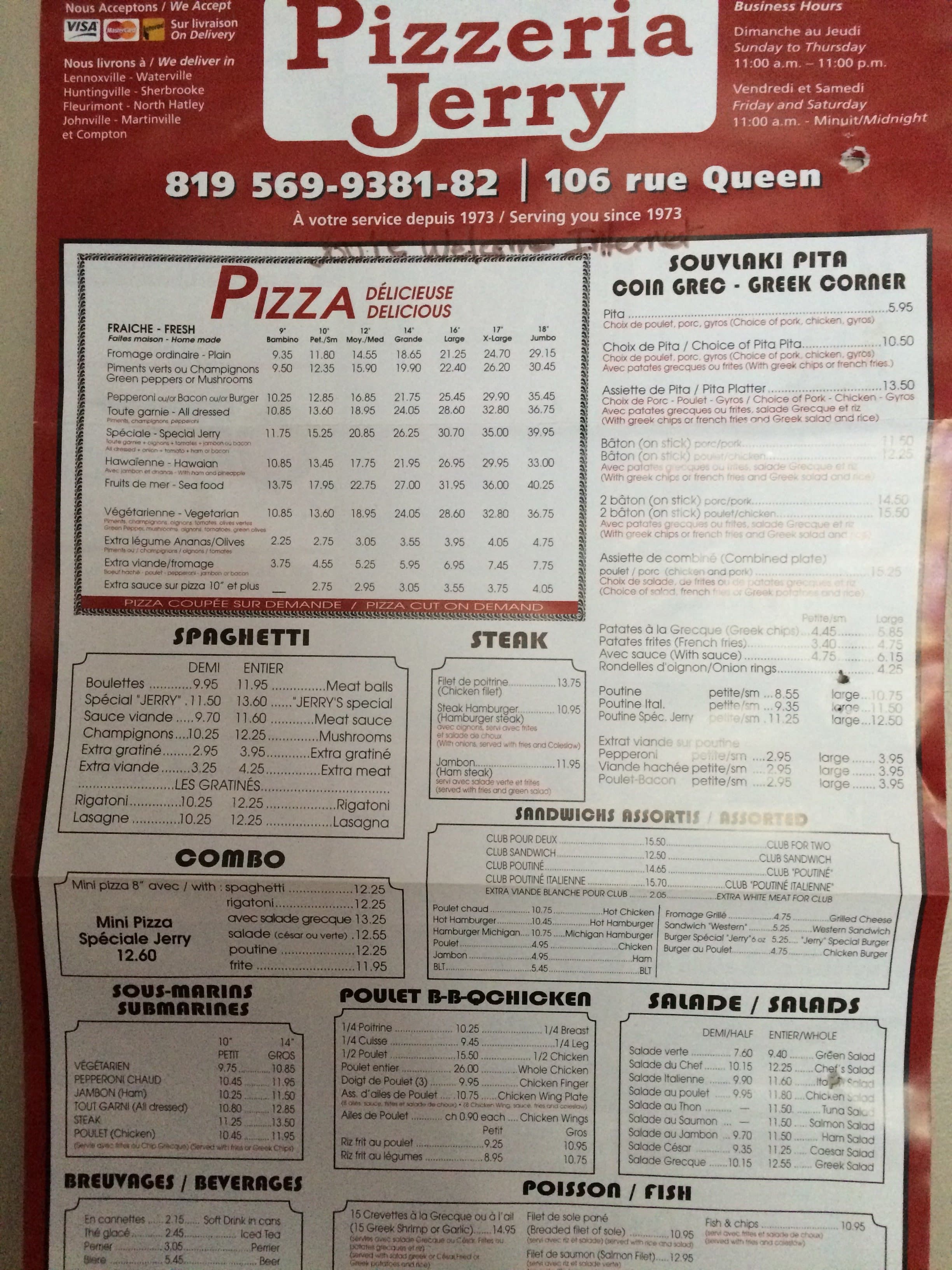 jerry arenas menu