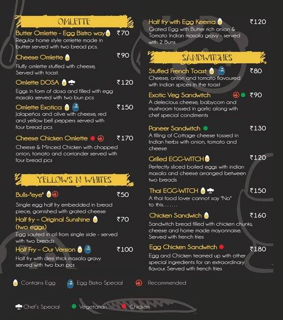 Egg Bistro Menu, Menu for Egg Bistro, Sector 72, Noida Zomato
