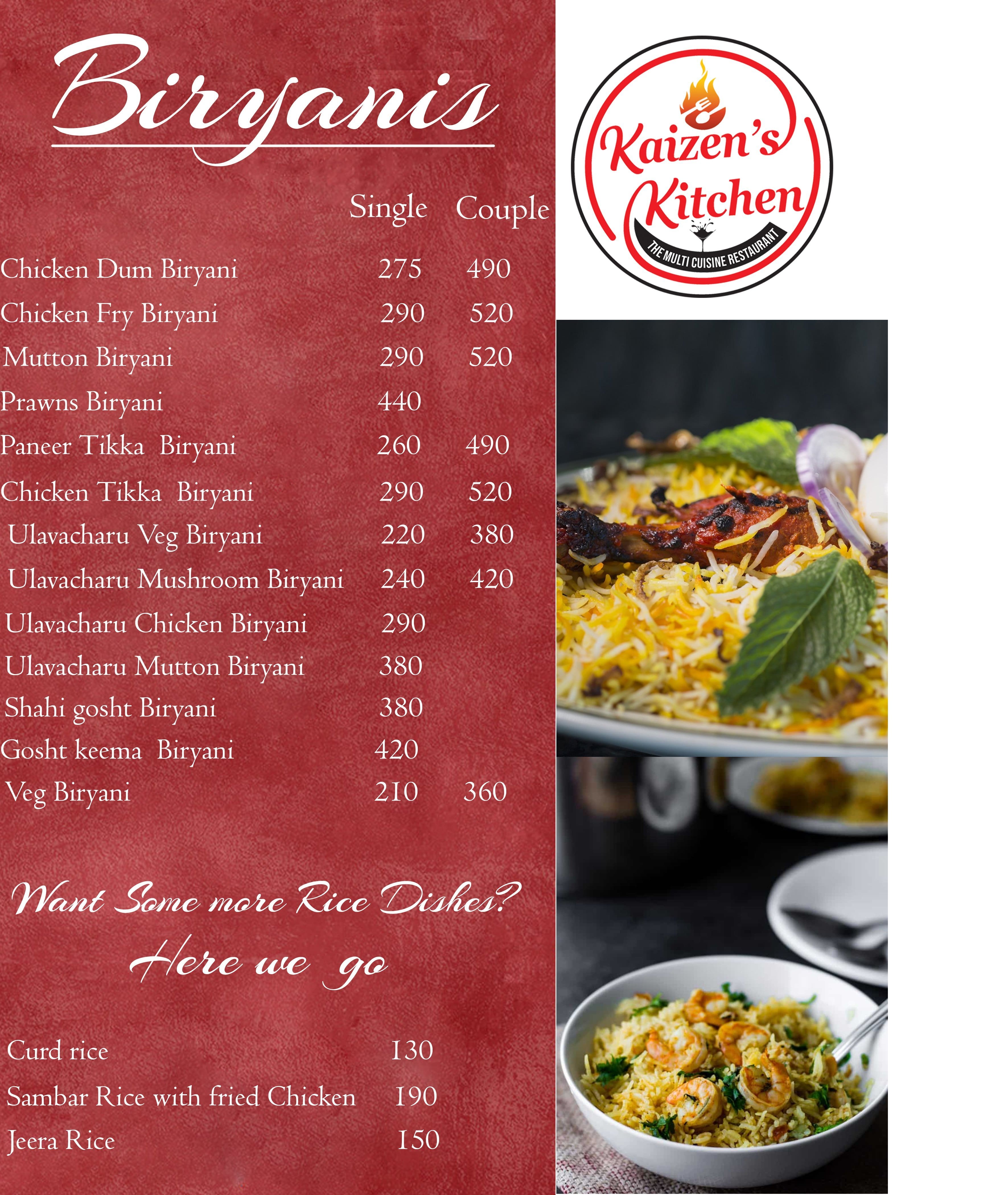 Kaizen S Kitchen Menu Menu For Kaizen S Kitchen Gurunanak Colony Vijayawada