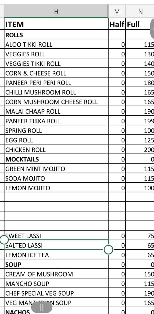 Menu at The Tea Break, Zirakpur
