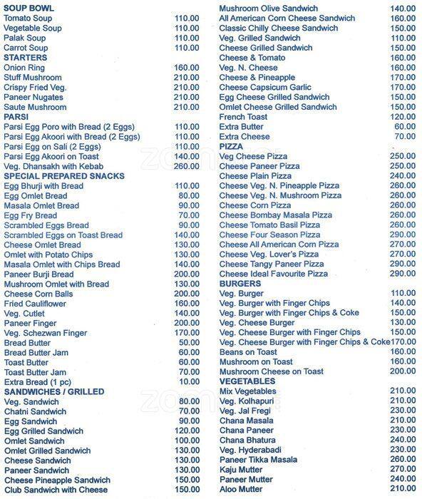 Cafe Ideal menu