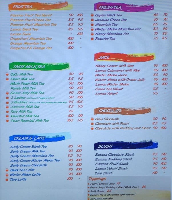 nectar menu