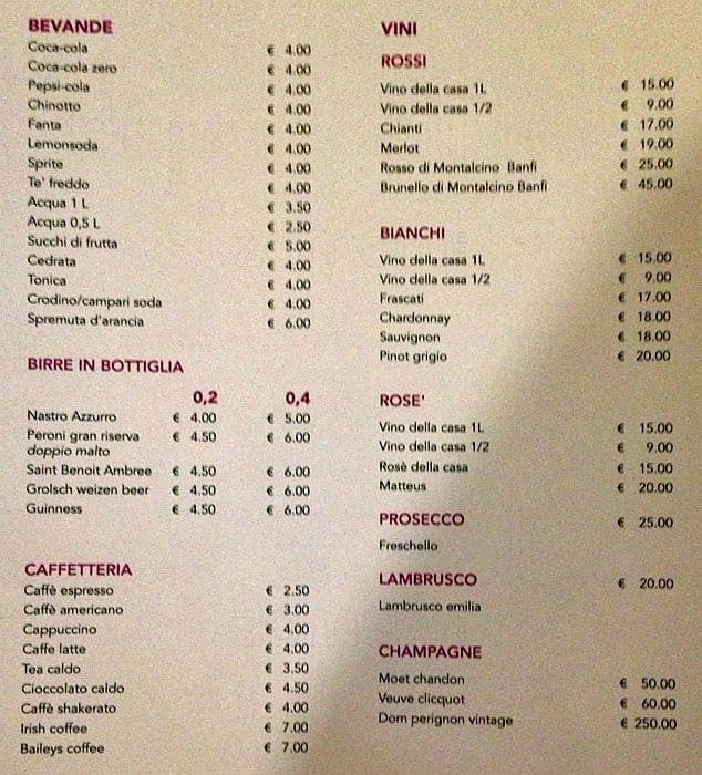 Menu di Bibamus 