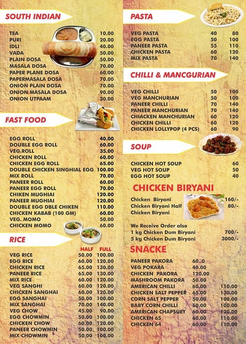 Menu at Manna open kitchen, Daladali, Ranchi