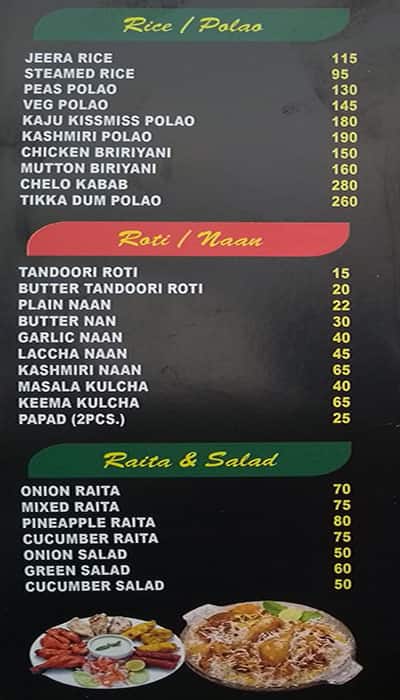 New Silver Chimney menu