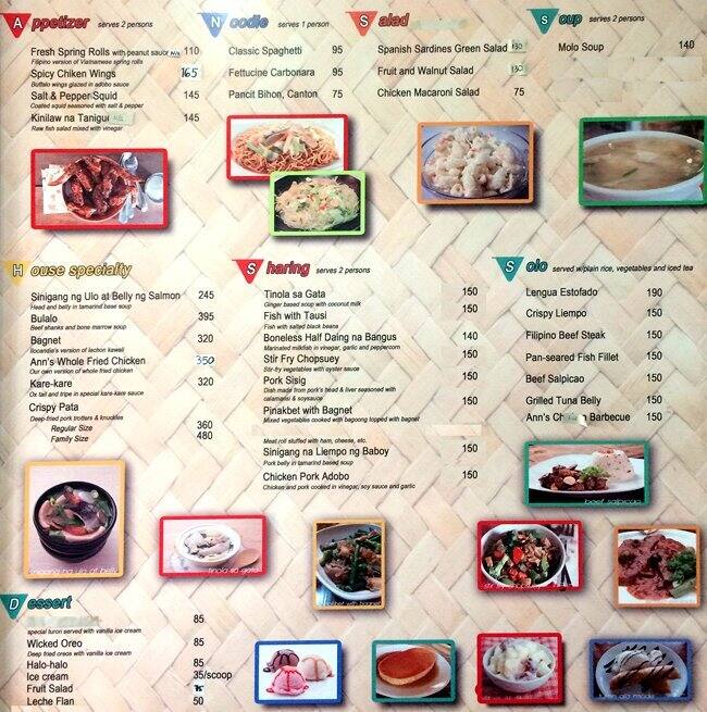 Ann S Kitchen Menu Menu For Ann S Kitchen Don Bosco Parañaque City