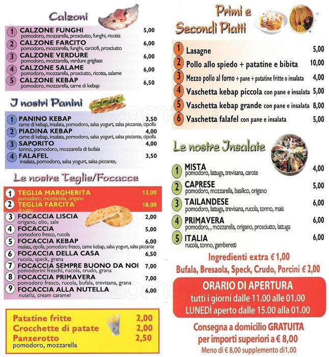 Menu di Sempre buono da noi 
