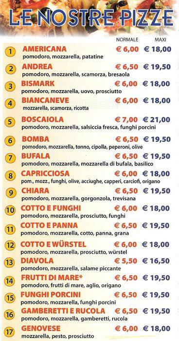 Menu di Sempre buono da noi 