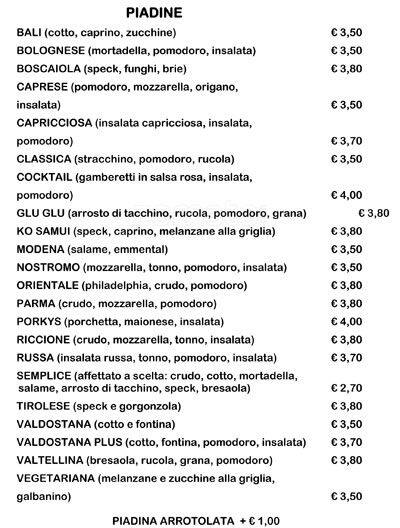 Menu di I Gustosi 