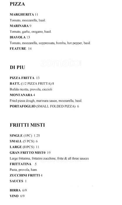 Menu at PASTA ANDREA pub & bar, Montreal