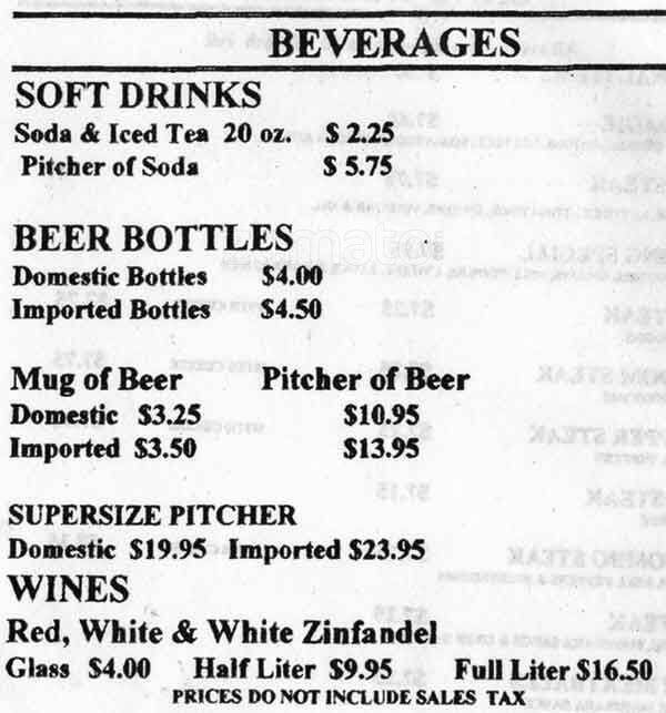 Menu at Vito's Famous Pizza pizzeria, San Jose