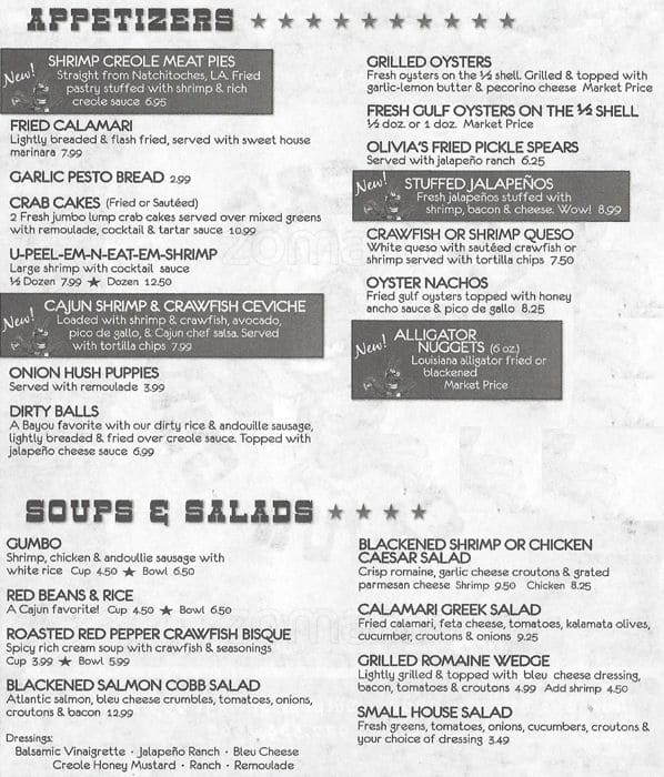 Bayou Jack's Cajun Grill Menu Urbanspoon/Zomato