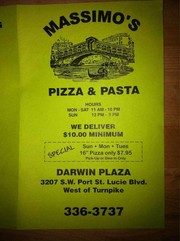 Massimos Pizza & Pasta Menu Urbanspoon/Zomato