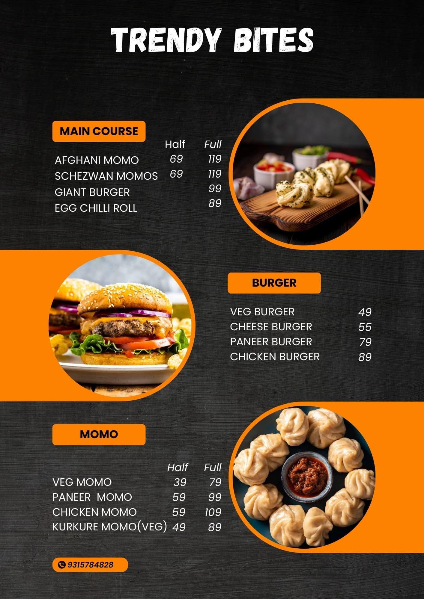 Menu of Trendy Bite, Trilokpuri, New Delhi