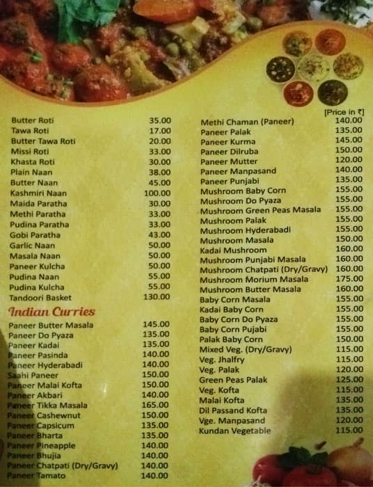 Hotel Priya, Jaydev Vihar Branch menu