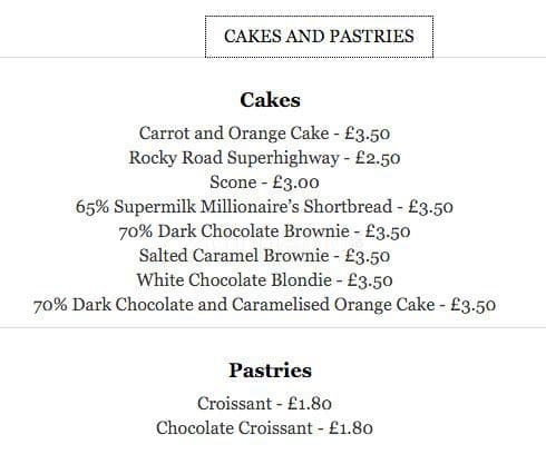 hotel chocolat cafe menu prices pdf