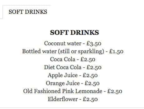 hotel chocolat menu drinks