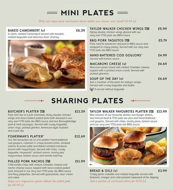 Menu at Chelsea Potter pub & bar, London, 119 Kings Road