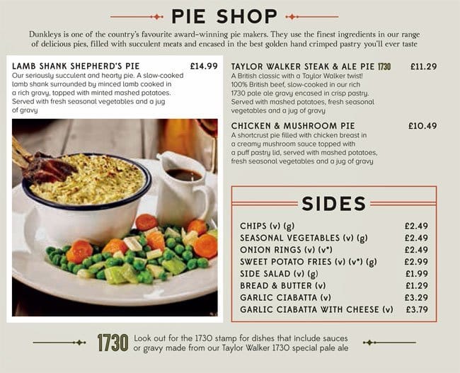 Menu at Chelsea Potter pub & bar, London, 119 Kings Road