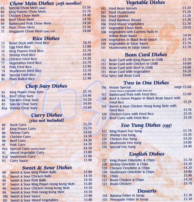 Menu at Go Sing fast food, Epsom, 86 Chessington Rd