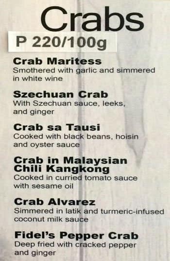 red crab menu price
