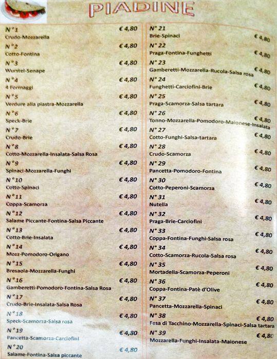 Menu di Bar Grattacielo 
