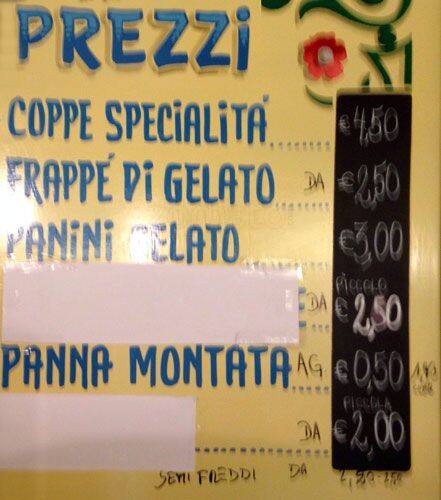 Menu di Patagonia 