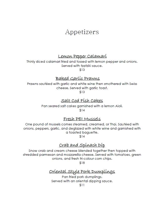 Menu au The Lookout YYC pizzeria, Calgary