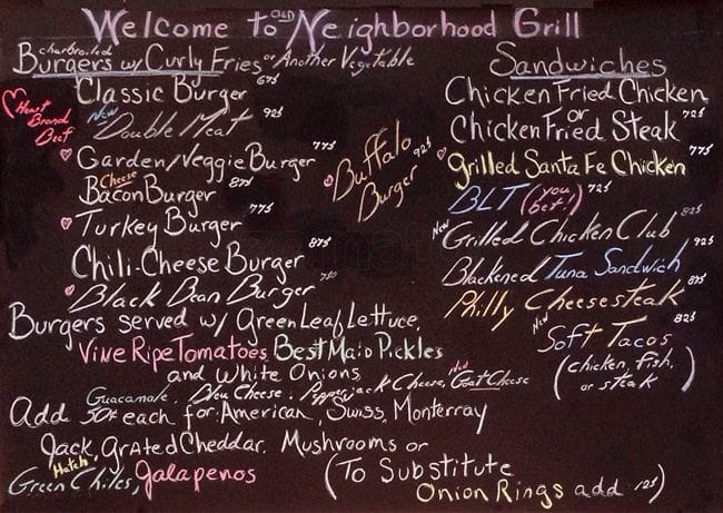 Old Neighborhood Grill Menu Menu For Old Neighborhood Grill South   6c60f706daab2ed9e88e62d06d687423 