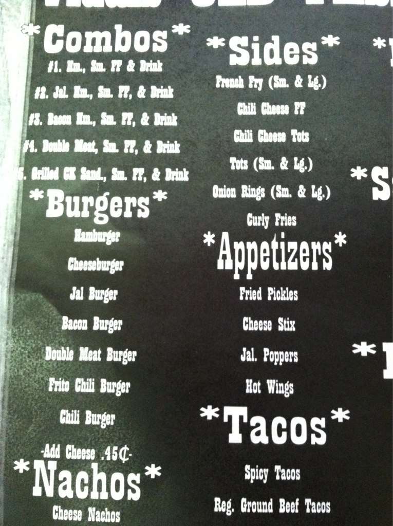 Vidal's Old Fashioned Burgers Menu Urbanspoon/Zomato