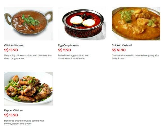 Indian Curry メニュー