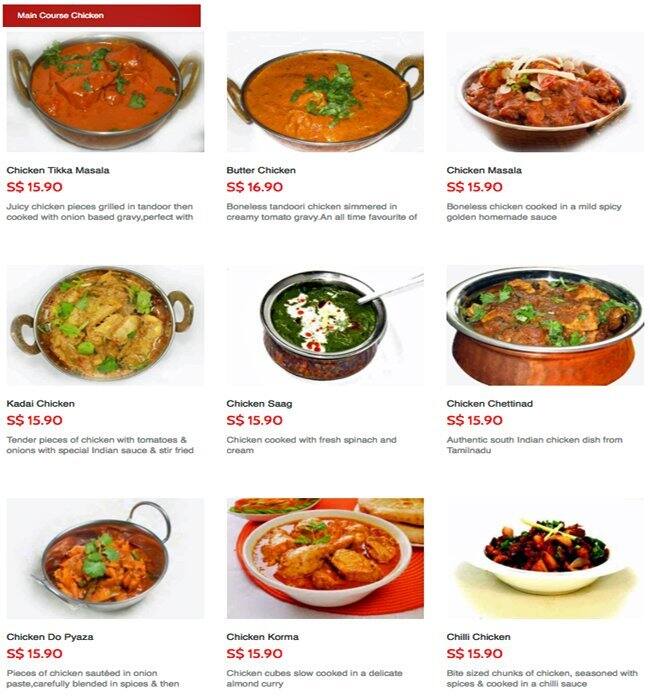 Indian Curry メニュー