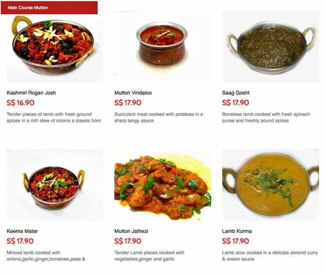 Indian Curry メニュー