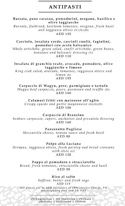 Menu of Il Café - Bvlgari Resort Dubai, Jumeirah 2, Dubai