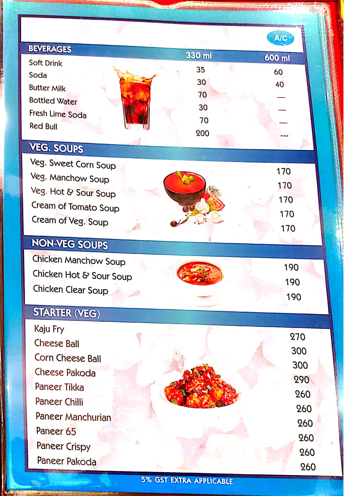 Menu of Aqua Stone Restro Bar, Dahisar East, Mumbai