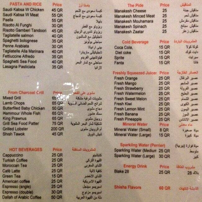 Governor Cafe Governor Suites Menu Zomato Qatar