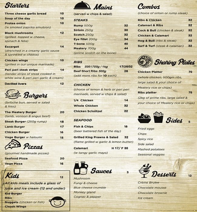 Meatery Menu, Menu For Meatery, Devonport, Auckland - Menumania/Zomato