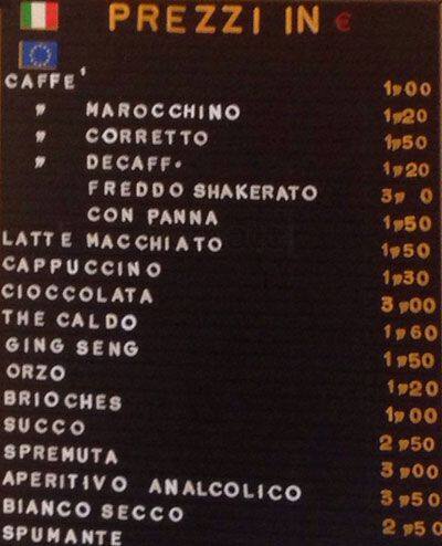Menu di Auditorium Cafe 