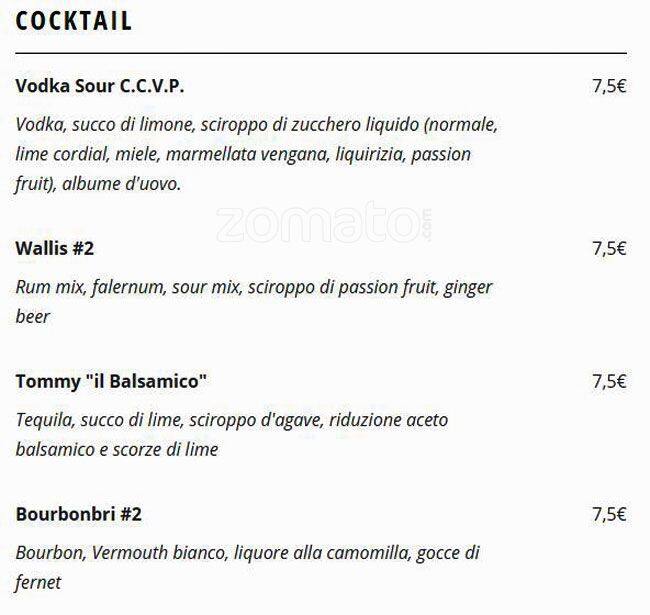 Menu di 692 Osteria & Baretto 