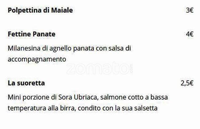 Menu di 692 Osteria & Baretto 