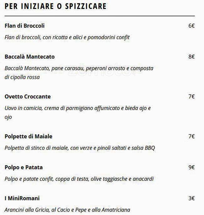 Menu di 692 Osteria & Baretto 