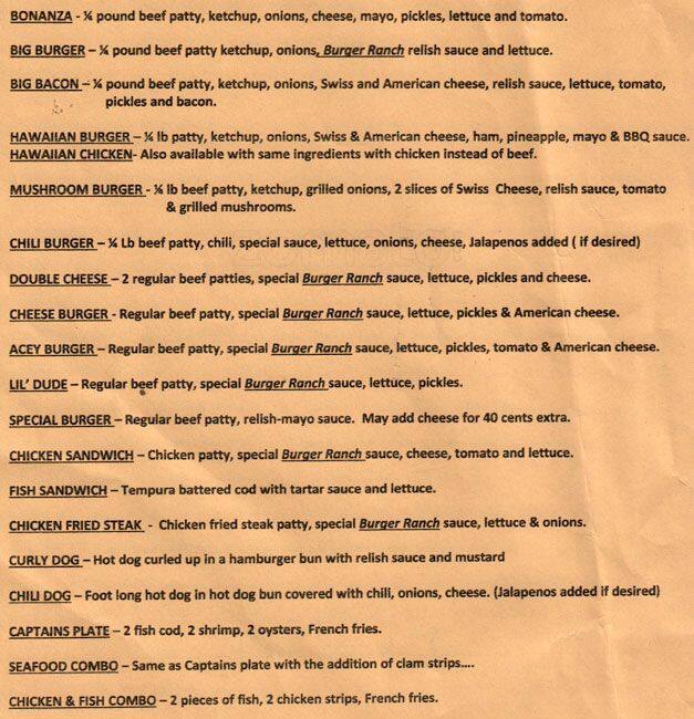 Burger Ranch Menu, Menu for Burger Ranch, Urbanspoon