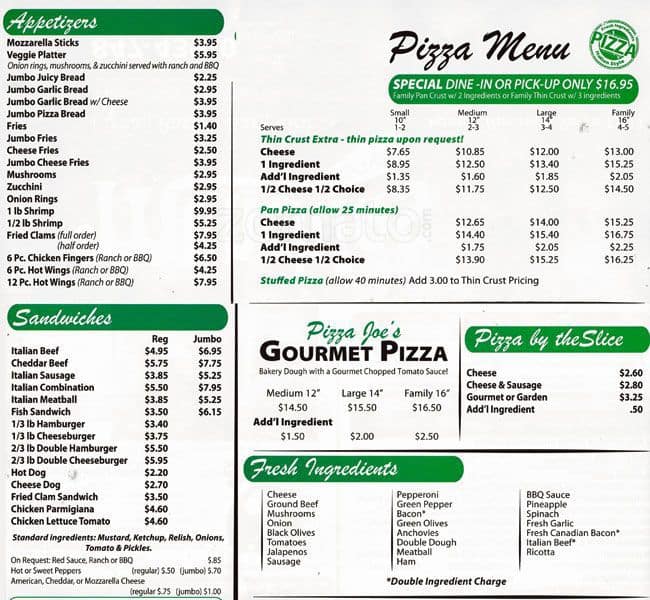 tower pizza crescent bar menu