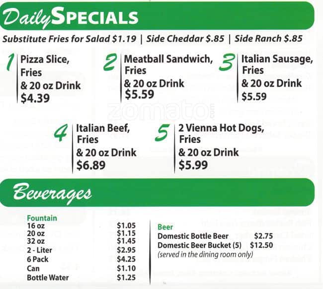 Menu at Munchies Pizza & Bar, Elk Grove Village
