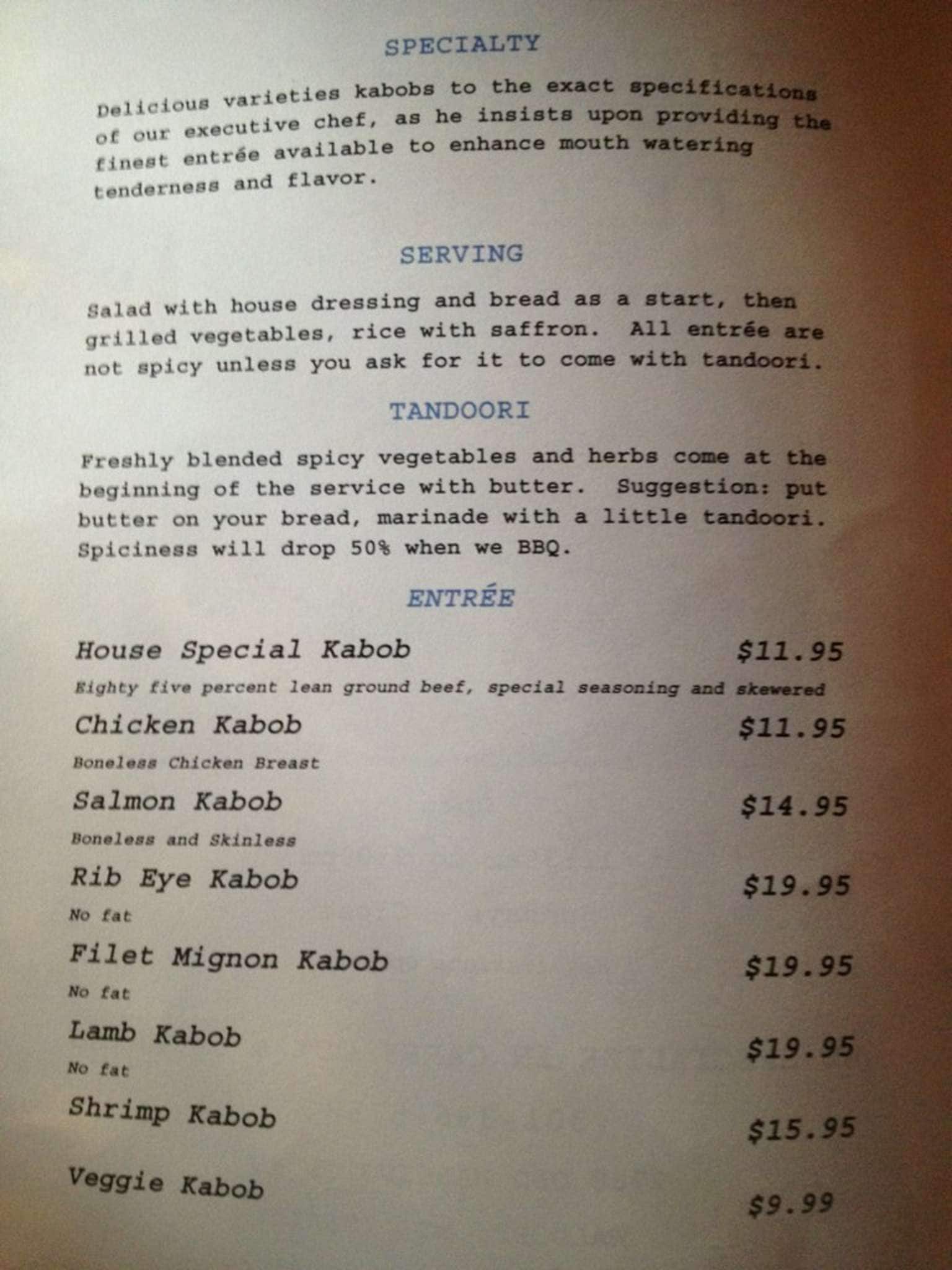 Silver Skewers Menu, Menu for Silver Skewers, Waldorf, Charles County