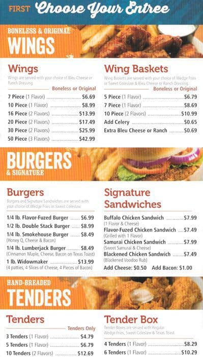 wing zone menu with prices