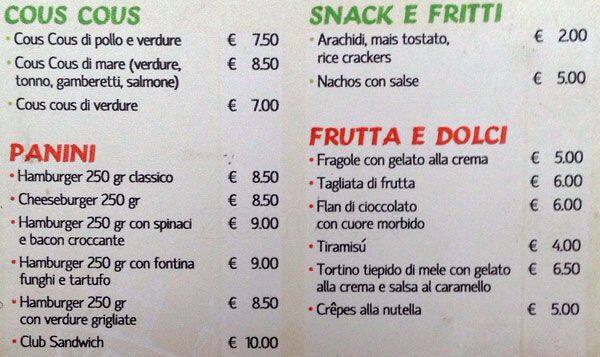 Menu di Friends Caffè 2 