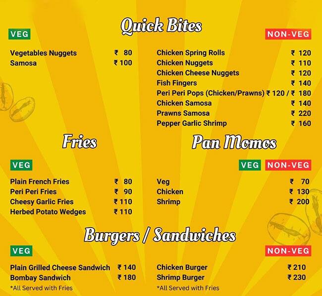 Menu of Goa Culinary Bogmalo Goa