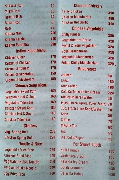 Moti Mahal Menu Menu For Moti Mahal Daryaganj New Delhi The menu delights you with a crisp and limited variety of north indian and royal food including grilled.