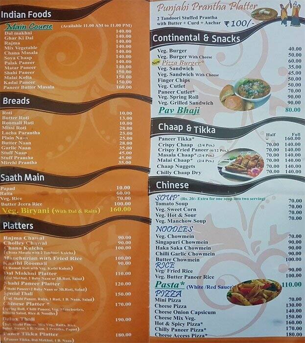 Apsara Restaurant Menu, Menu for Apsara Restaurant, Rohini, New Delhi